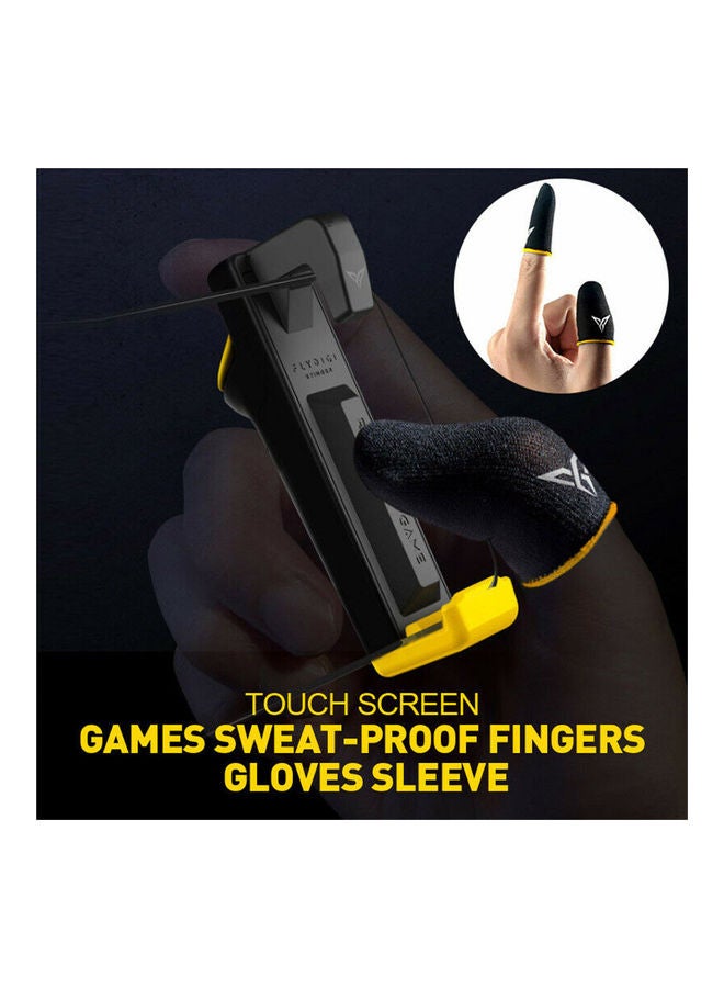 Generic - 2-Piece Touch Screen Game Controller Finger Sleeve Set Black - Image 1