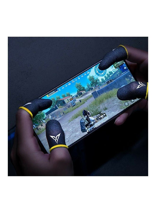 Generic - 2-Piece Touch Screen Game Controller Finger Sleeve Set Black - Image 1
