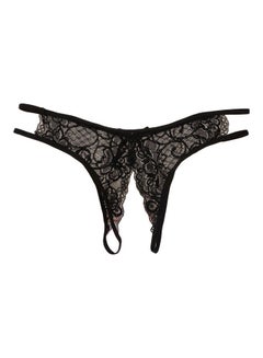 Generic Embroidered Pattern G-String Panty Black 