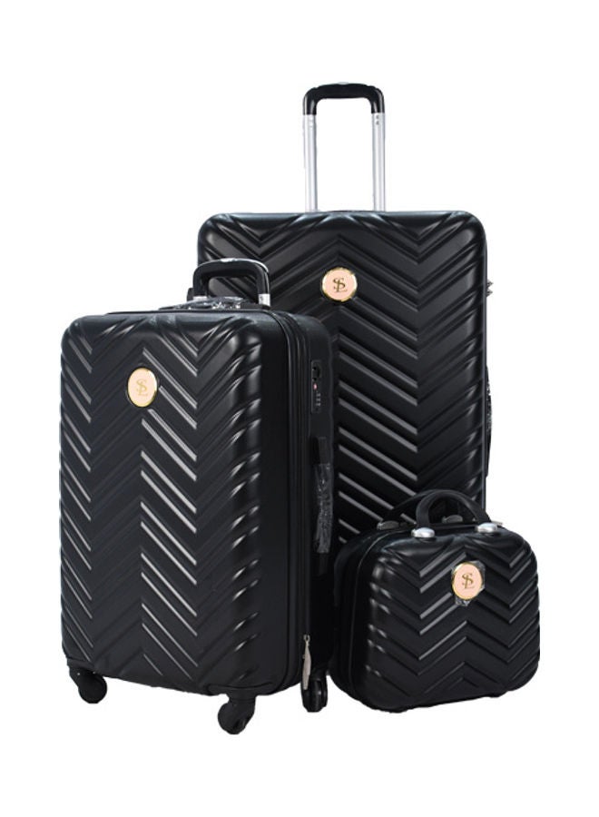 STAR LINE 5 Pieces Star Line Luggage Trolley Bags Set black - Image 2