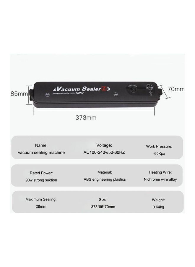 AnneFish - Household Automatic Vacuum Sealing Machine black 37x8.5x7cm - Image 1
