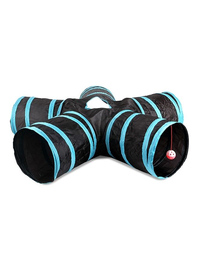 Cat Tunnel Toy 5 Way Tunnels Extensible Foldable Portable Durable Tunnel Toys With Bell black/blue 31 X 31 X 4cm - Image 1