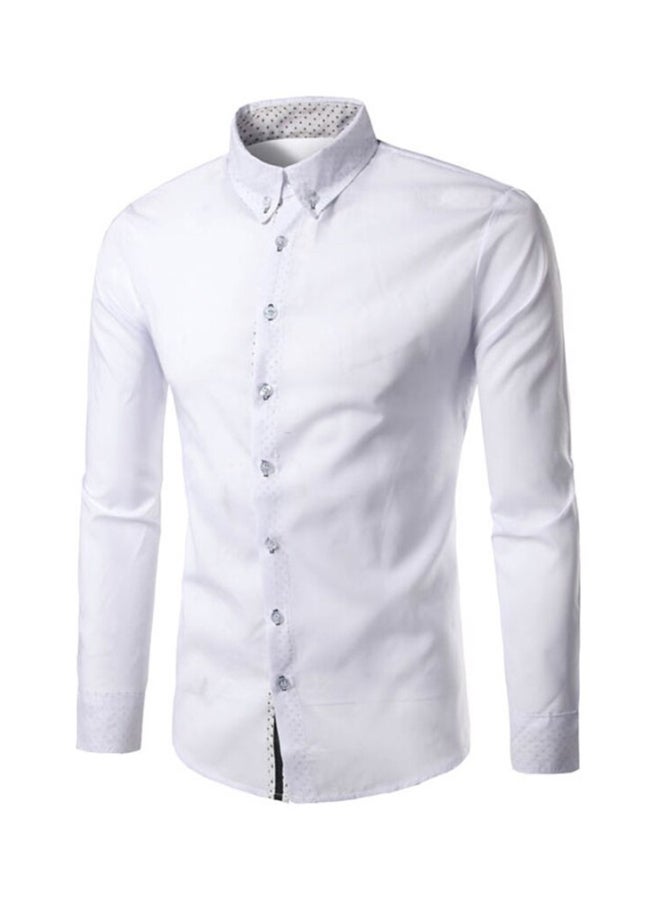 Casual Slim Long Sleeve Shirt White