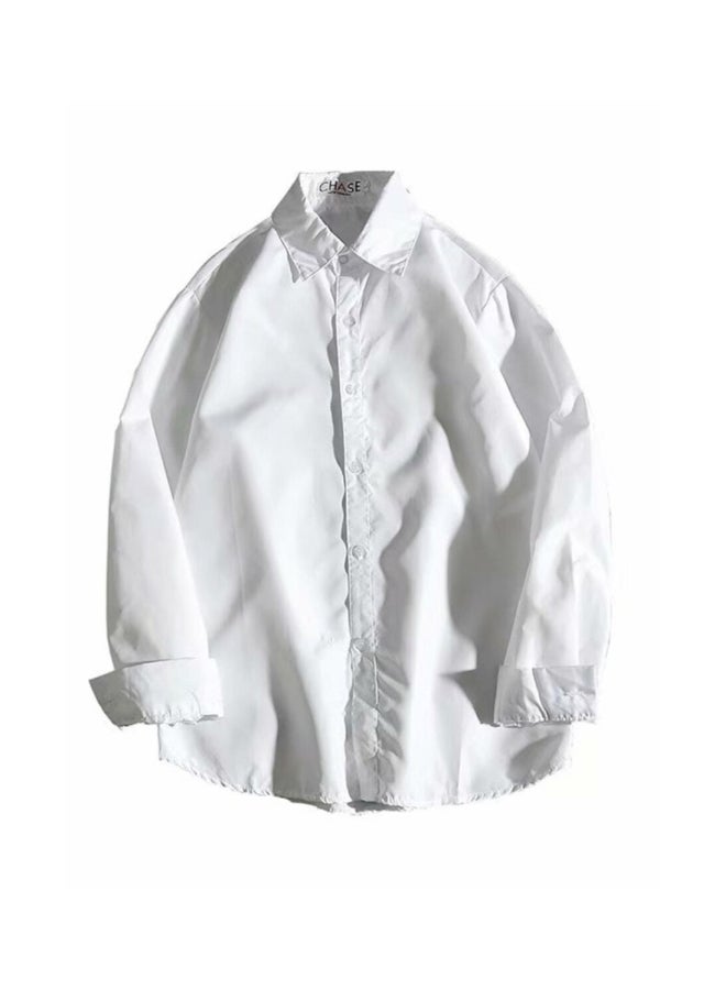 Men Long Sleeve Shirt White - Image 1