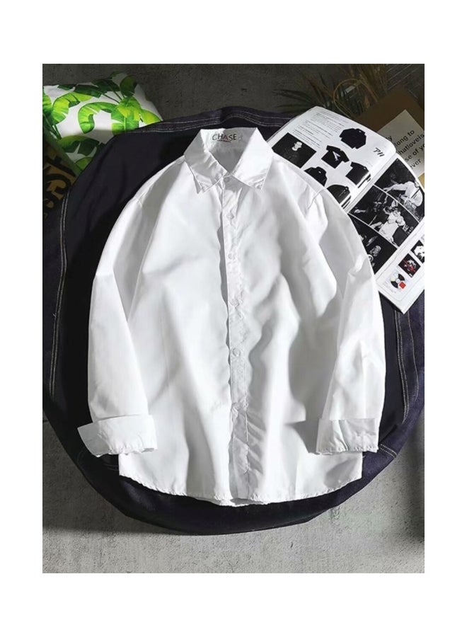 Men Long Sleeve Shirt White - Image 2