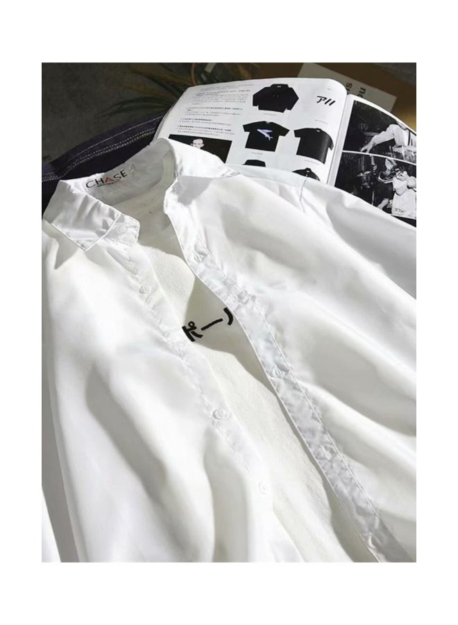 Men Long Sleeve Shirt White - Image 4