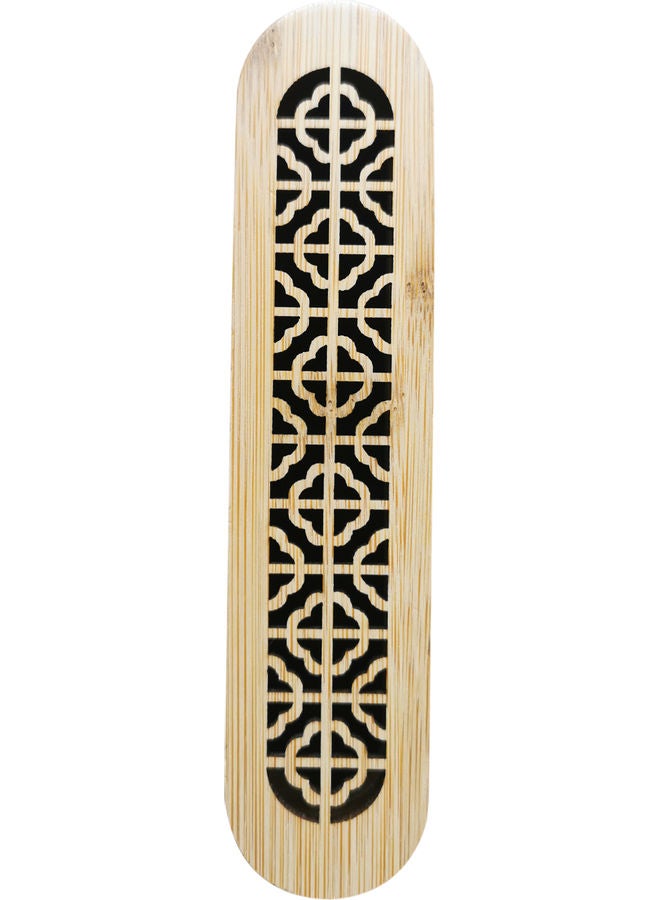 asmat Wooden Incense Burner Beige/Black 14.75x3.25cm  - Image 1