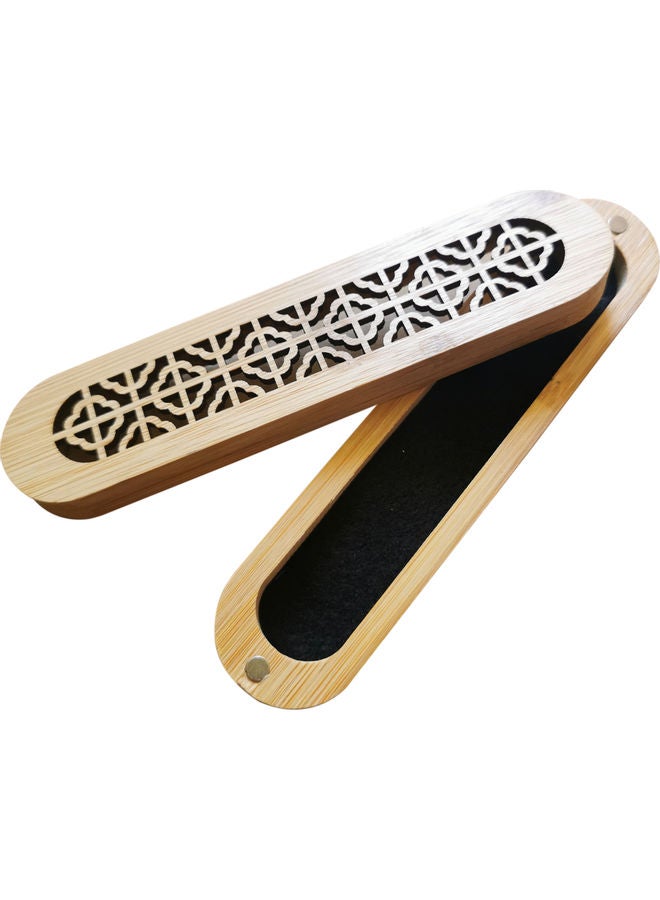 asmat Wooden Incense Burner Beige/Black 14.75x3.25cm  - Image 2