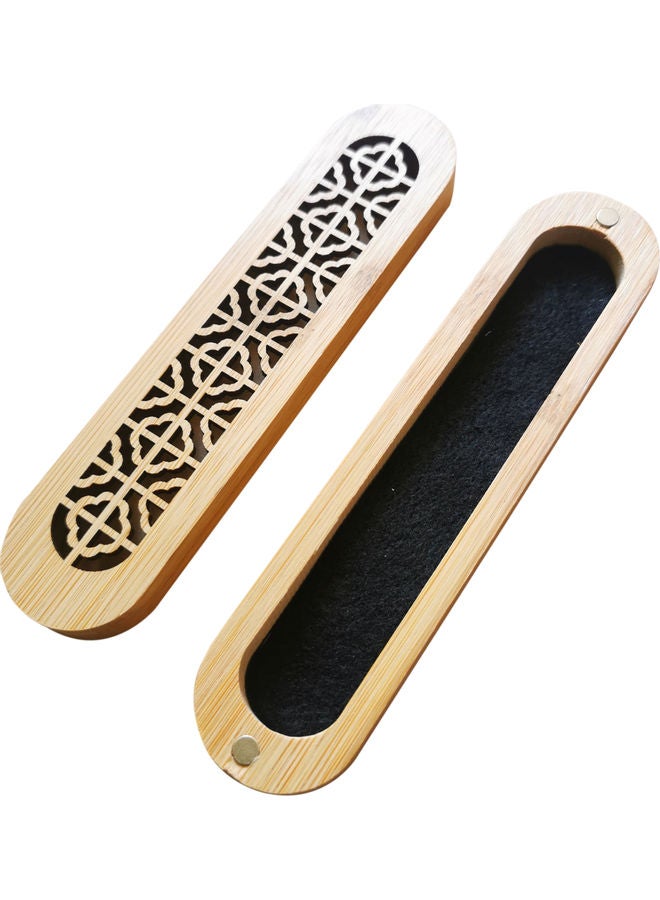 asmat Wooden Incense Burner Beige/Black 14.75x3.25cm  - Image 3