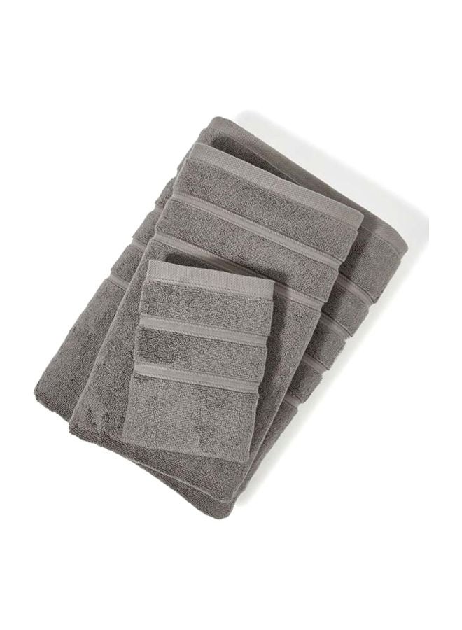 وايت روز طقم مناشف من 6 قطع رمادي / أبيض Bath Towel 75x145, Bath Towel 70x140, 2xHand Towel 50x90, 2xFace Towel 33x33سم - Image 3