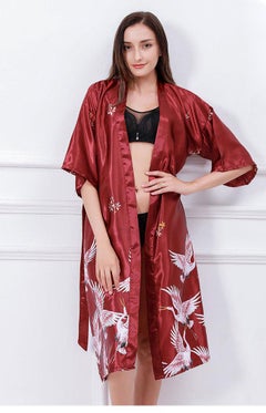 JOLLY Bird Printed Night-Robe Red  - Image 2
