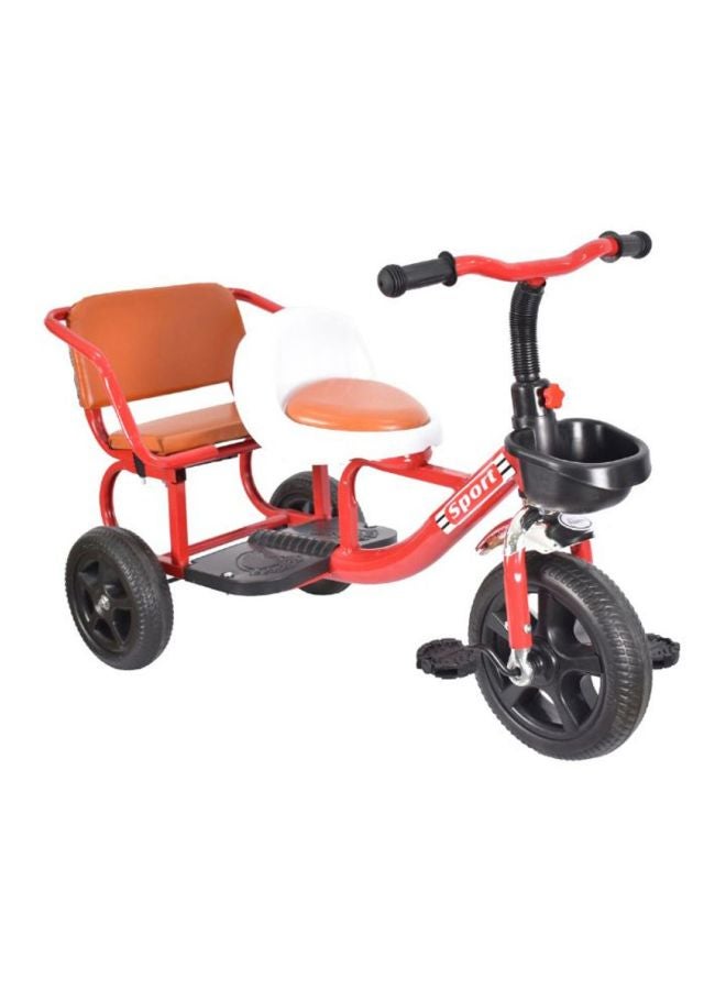 أملا دراجة ثلاثية العجلات بمقعد مزدوج ومزودة بسلة أمامية 80x68سم - Image 1