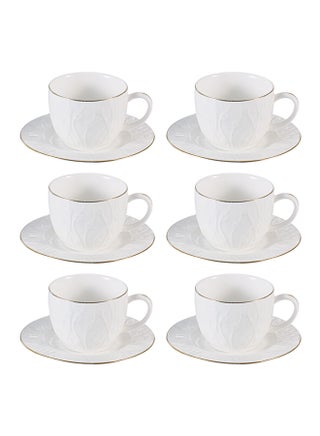 12-Piece Cup And Saucer Set White 120ml - v1612539209/N43842173A_1