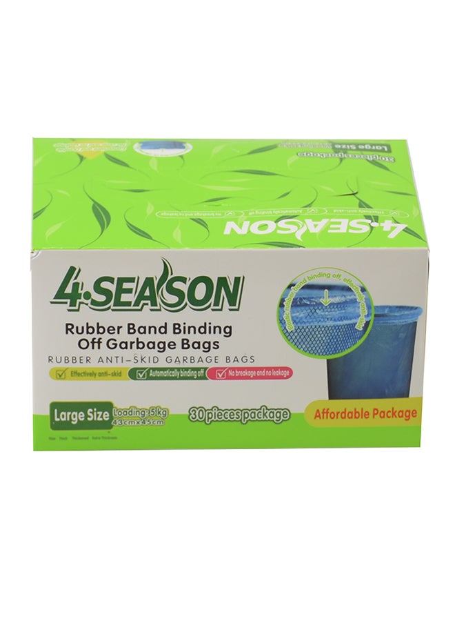 أكياس مطاطية للقمامة من 30 قطعة أزرق 43 x 45سم - Image 1