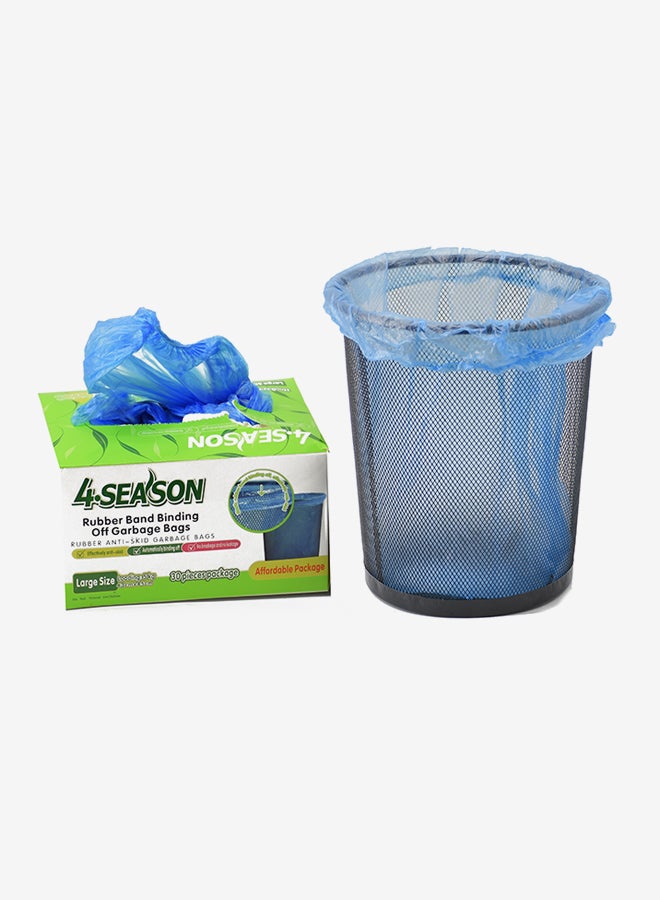 أكياس مطاطية للقمامة من 30 قطعة أزرق 43 x 45سم - Image 2