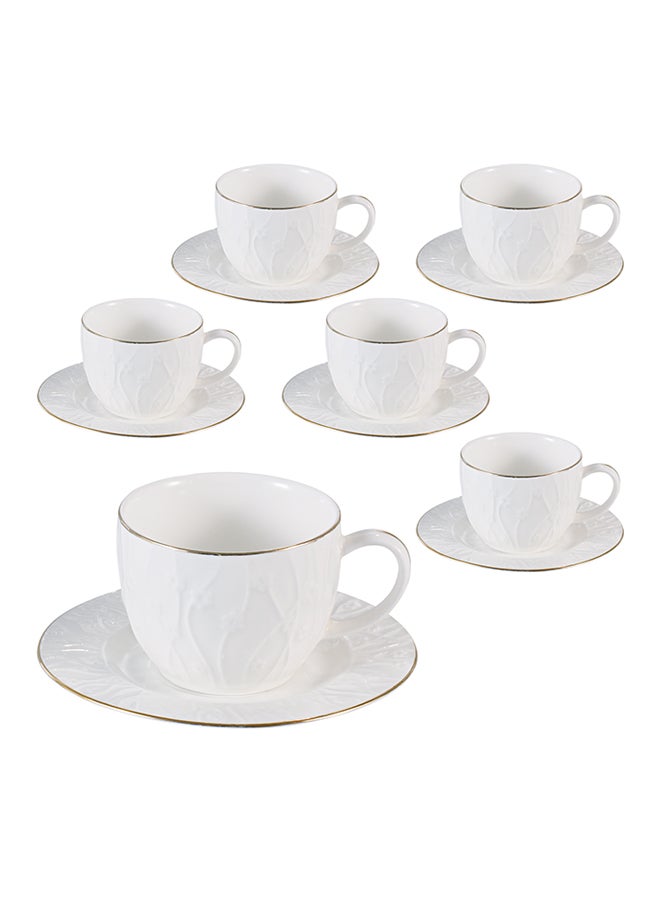 REEM - 12-Piece Cup With Saucer White 180ml - Image 1