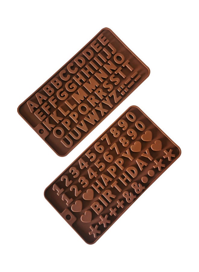 Double Pack Of Alphabets Letter Silicone Mould Brown 21 x 11cm  - Image 2