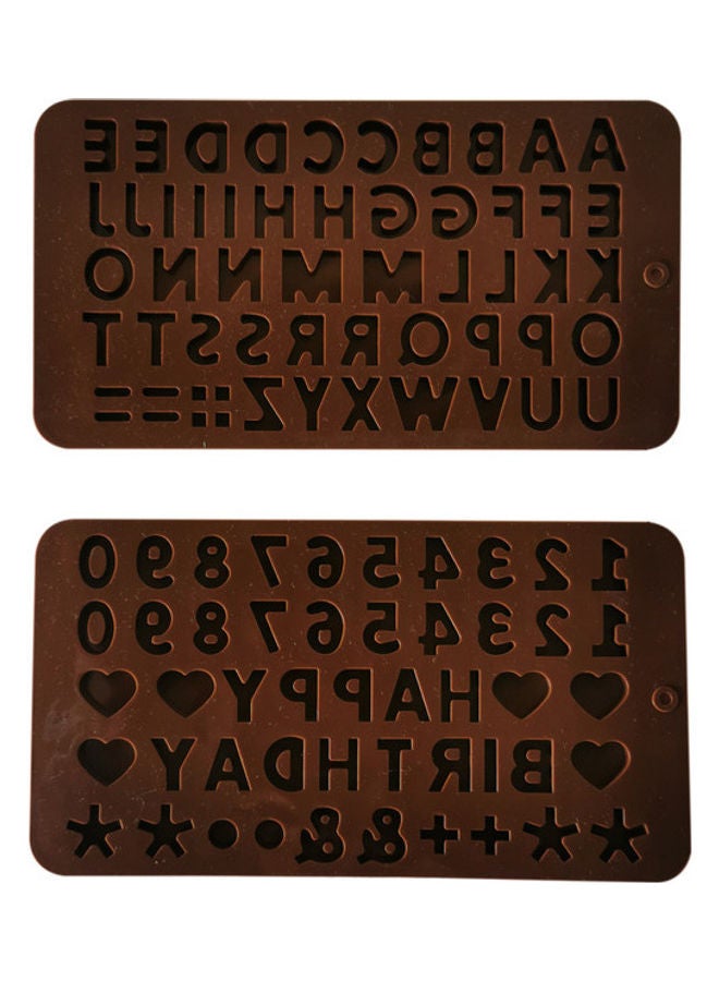 Double Pack Of Alphabets Letter Silicone Mould Brown 21 x 11cm  - Image 3