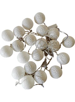 asmat 20-LED Cotton Ball String Light White 6meter  - Image 1
