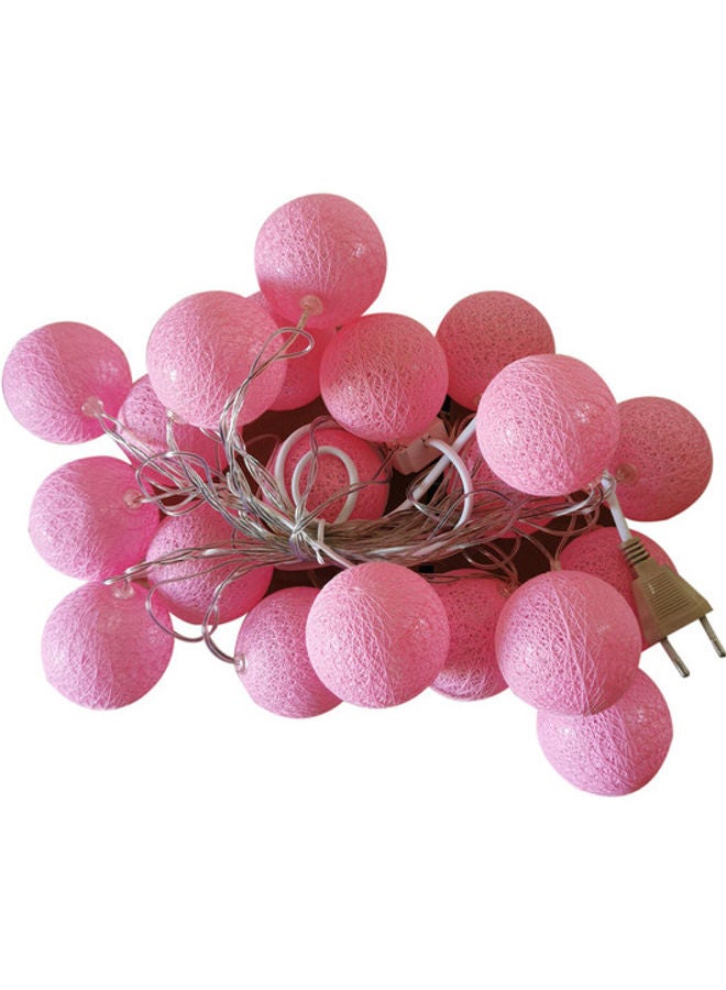 asmat 20-LED Cotton Ball String Light Pink 6meter - Image 2
