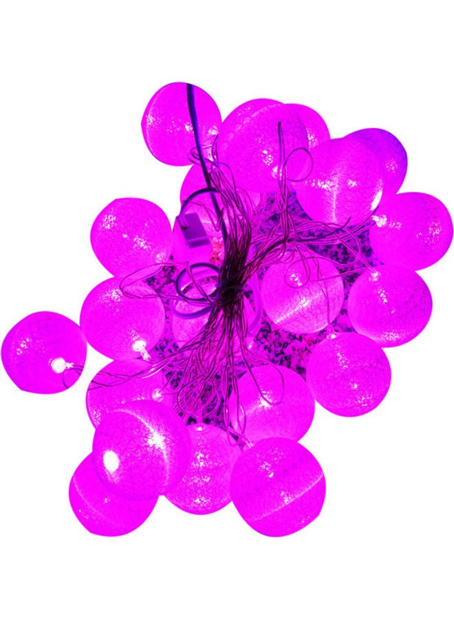 asmat 20-LED Cotton Ball String Light Pink 6meter - Image 3