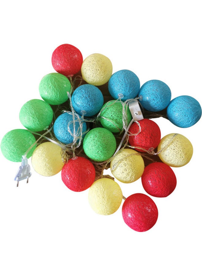 asmat 20-LED Cotton Ball String Light Multicolour 6meter - Image 1