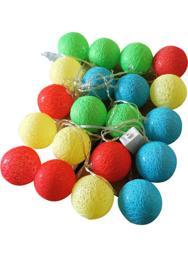 asmat 20-LED Cotton Ball String Light Multicolour 6meter - Image 2