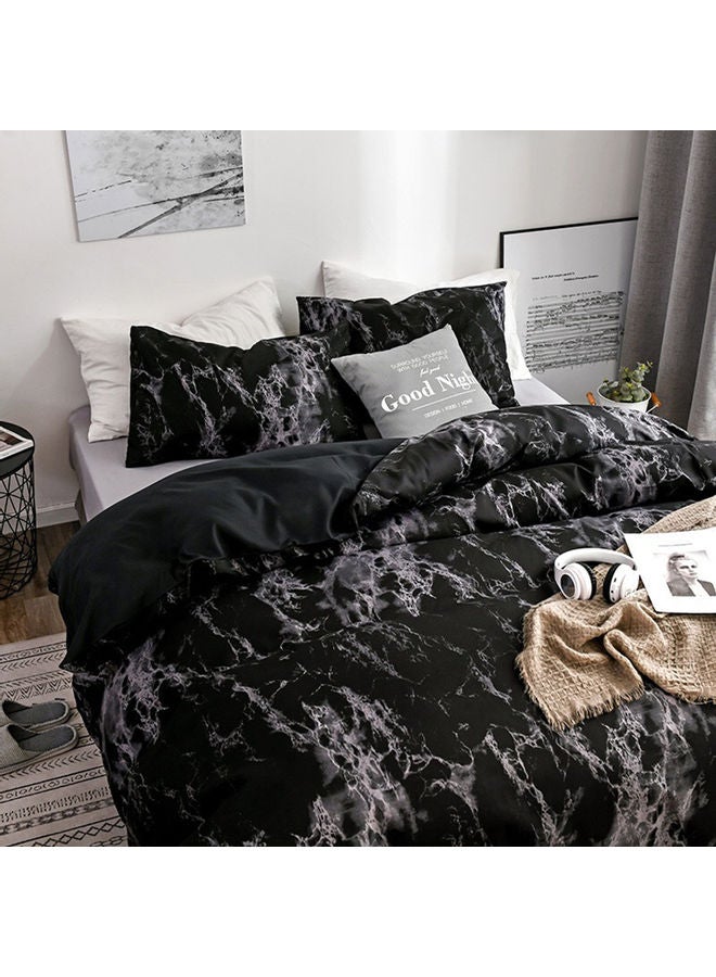 طقم شرشف بحواف مطاطية وشرشف سرير وغطاء وسادة مكون من 3 قطع microfiber أسود 30x5x30سم - Image 2