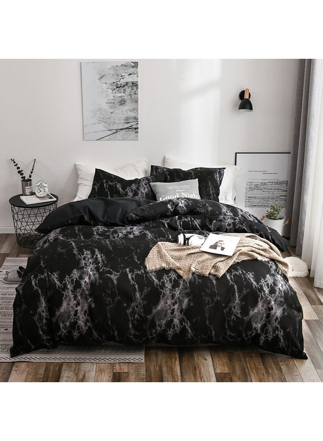 طقم شرشف بحواف مطاطية وشرشف سرير وغطاء وسادة مكون من 3 قطع microfiber أسود 30x5x30سم - Image 1