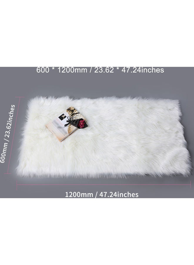Ultra Plush Fluffy Rugs wool White 60x120cm  - Image 3