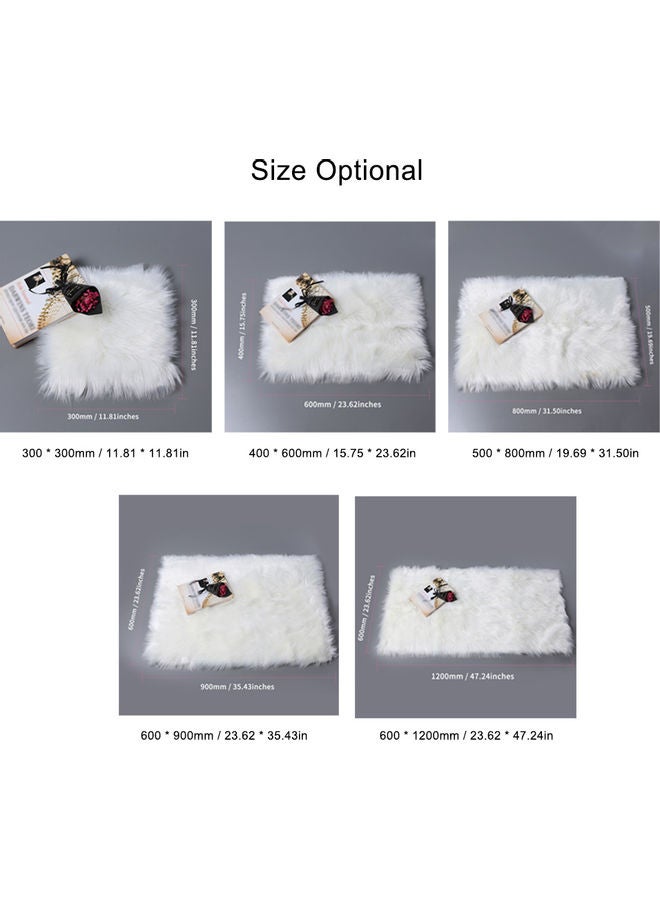 Ultra Plush Fluffy Rugs wool White 60x40cm  - Image 3