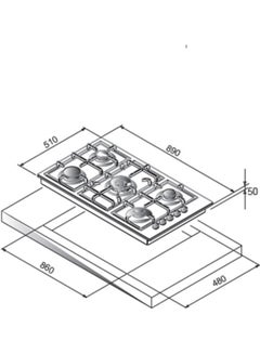 MASTERgas 5-Burners Gas Stove H95GST Silver  - Image 2