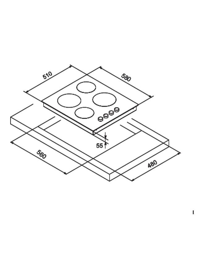 ماستر غاز موقد غاز ب4 شعلات H64ELT فضي - Image 2