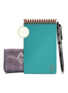 Dot-Grid Eco-Friendly Notebook with Pilot Frixion Pen and Microfiber Cloth Neptune Teal