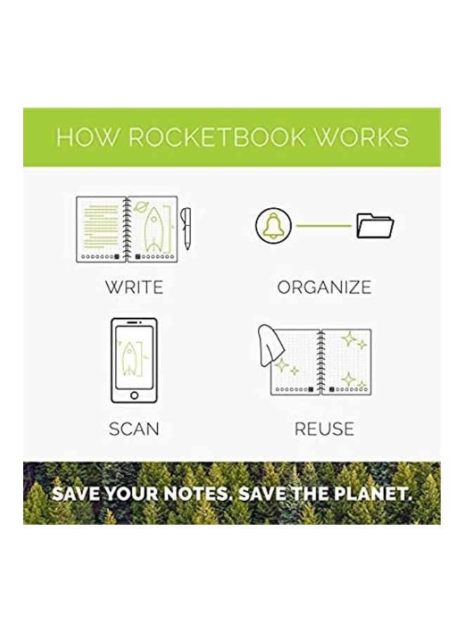 Rocketbook - Dot-Grid Eco-Friendly Notebook with Pilot Frixion Pen and Microfiber Cloth Neptune Teal - Image 1