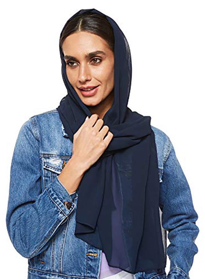 Shadow - Super Soft Chiffon Hijab Navy Blue - Image 1