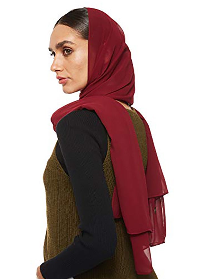 Shadow - Super Soft Chiffon Hijab Maroon - Image 1
