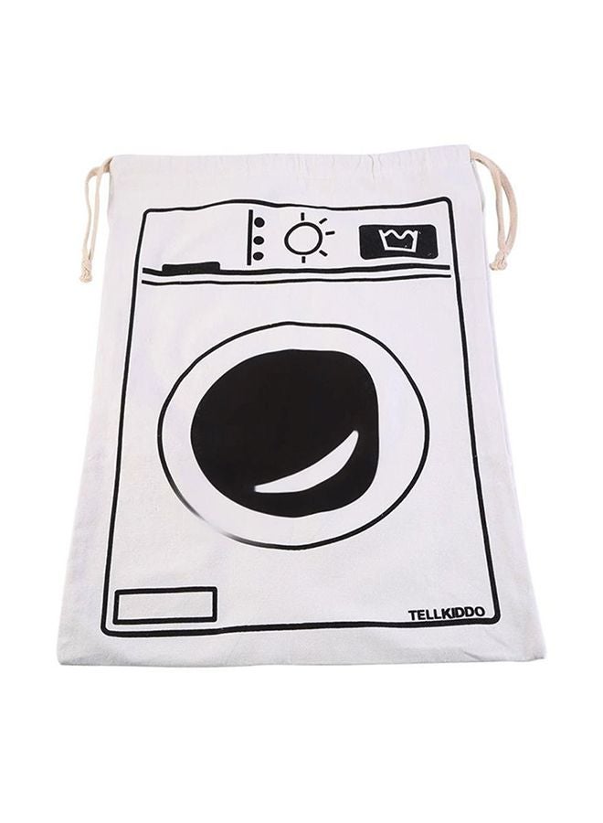 QiaoKai Fabric Laundry Bag White/Black  - Image 1