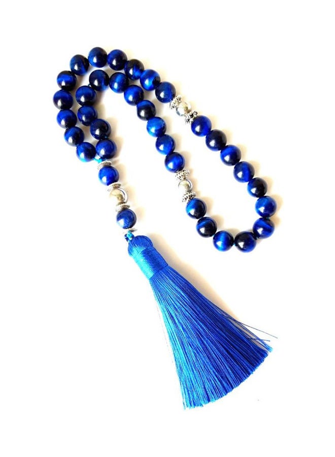 Miracle Empire Blue Cat Eye Handmade Tassel Prayer Beads  - Image 2