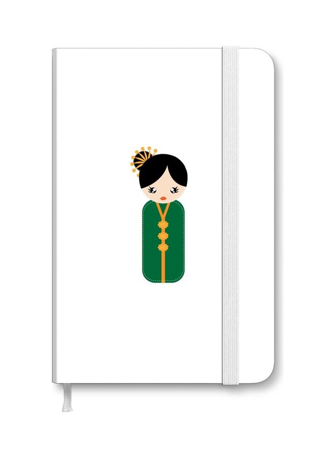 Stylizedd Designer A5 Thick Hardcover Notebook - Japanese Doll White