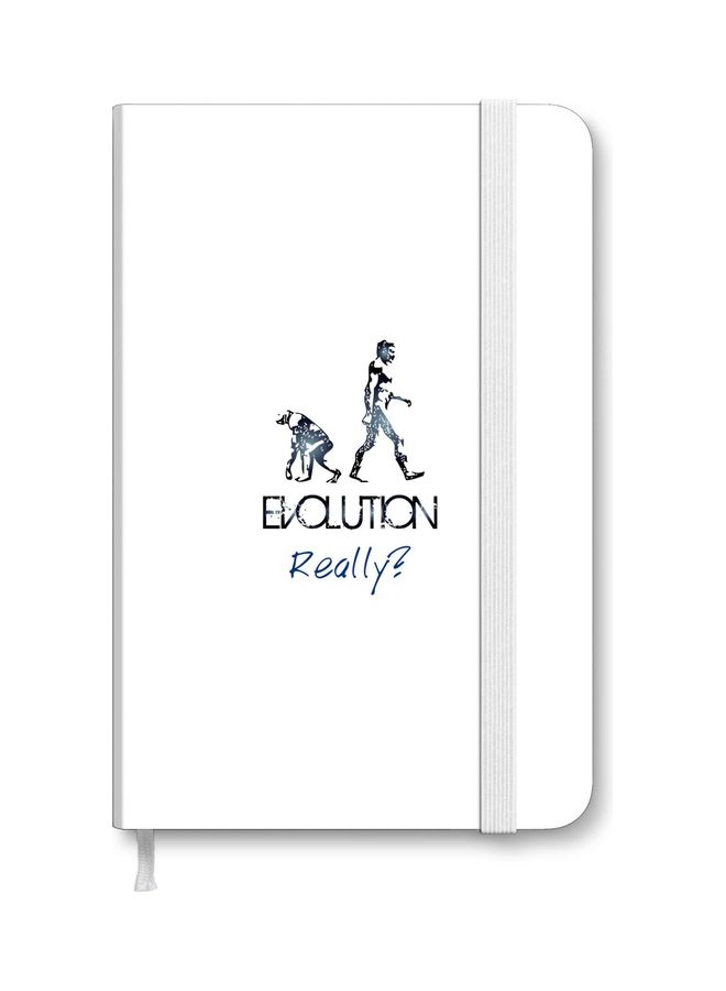 Stylizedd Designer A5 Thick Hardcover Notebook - Evolution, Really White