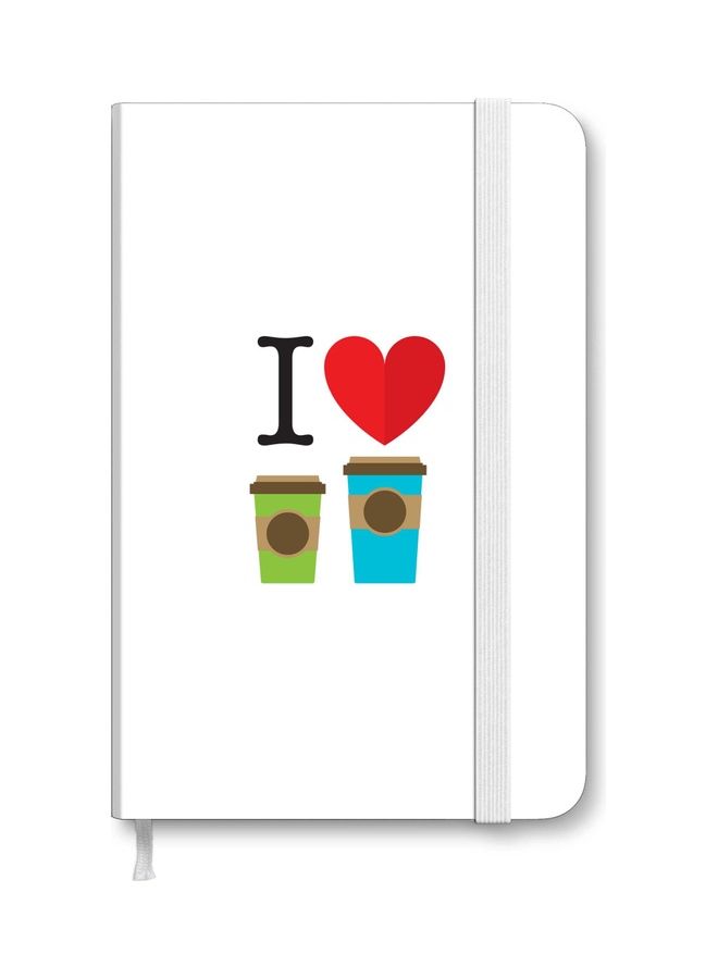 Stylizedd I Love Coffee Designer A5 Thick Hard cover Notebook White