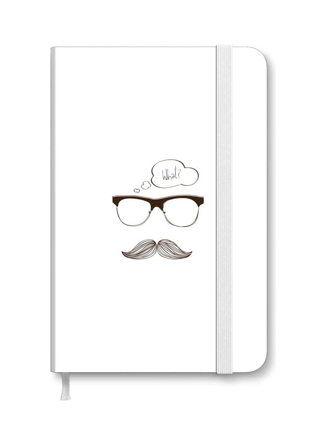 ستايلايزد دفتر ملاحظات بغلاف سميك مقاس A5 بطبعة كلمة "What" من ديزاينر أبيض