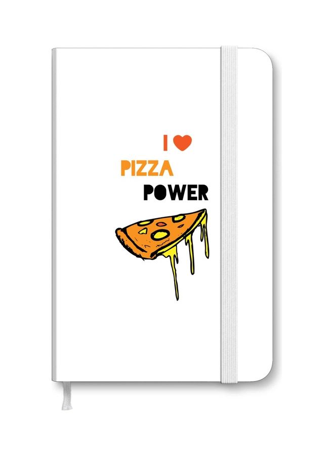 Stylizedd Designer A5 Thick Hardcover Notebook - I Love Pizza White