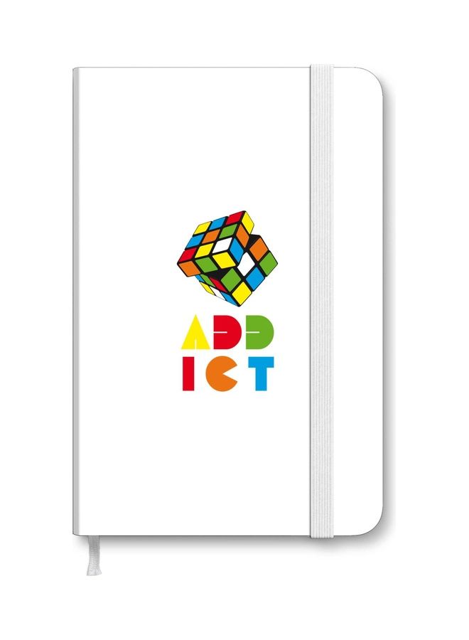 Stylizedd Designer A5 Thick Hardcover Notebook - Rubiks Addict White