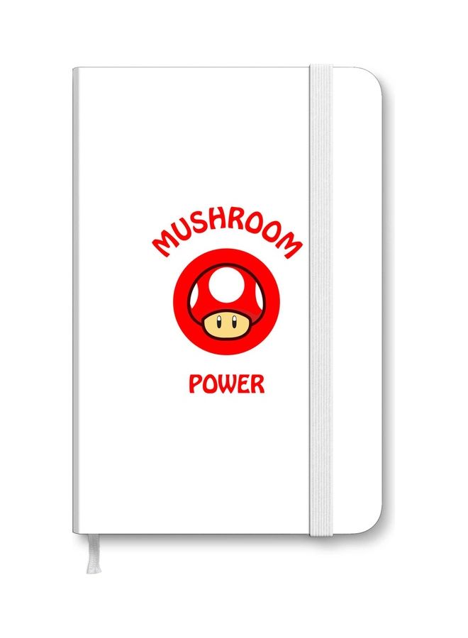 Stylizedd Designer A5 Thick Hardcover Notebook - Mushroom Power White/Red