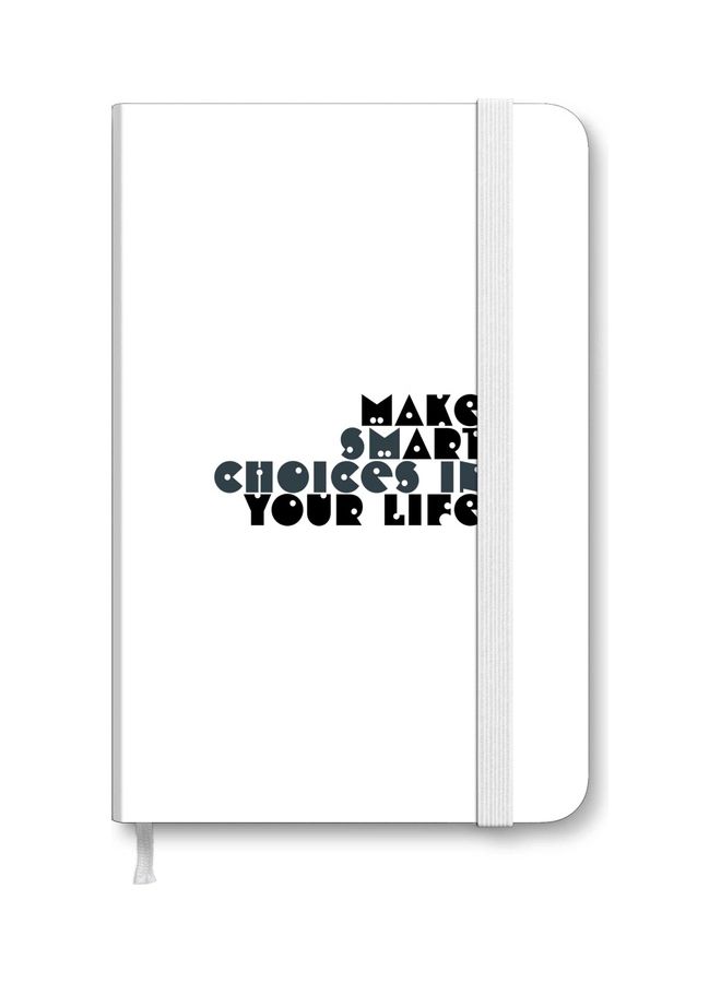 ستايلايزد دفتر ملاحظات مقاس A5 ومطبوع عليه عبارة "Make Art Your Life" وبغلاف صلب وسميك أبيض/ أسود