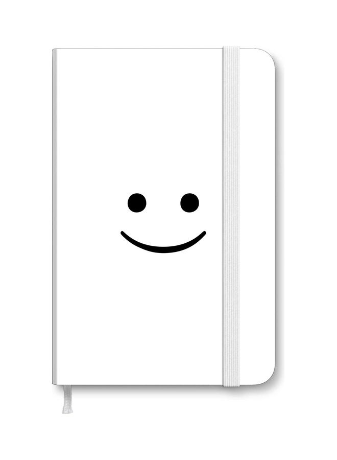 Stylizedd Designer A5 Thick Hardcover Notebook - Blimey Smiley White