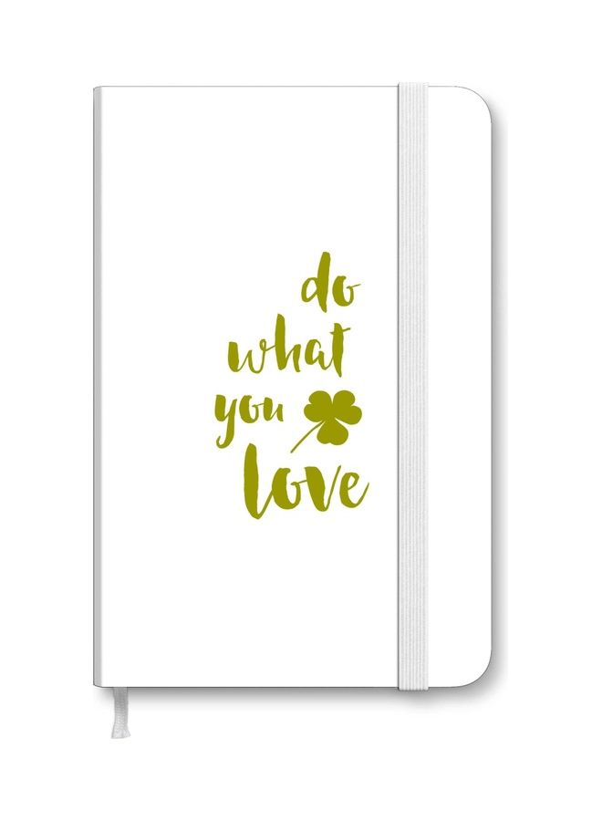 ستايلايزد دفتر ملاحظات مقاس A5 بغلاف سميك ومقوى مطبوع عليه عبارة "Do What You Love" أبيض/أخضر