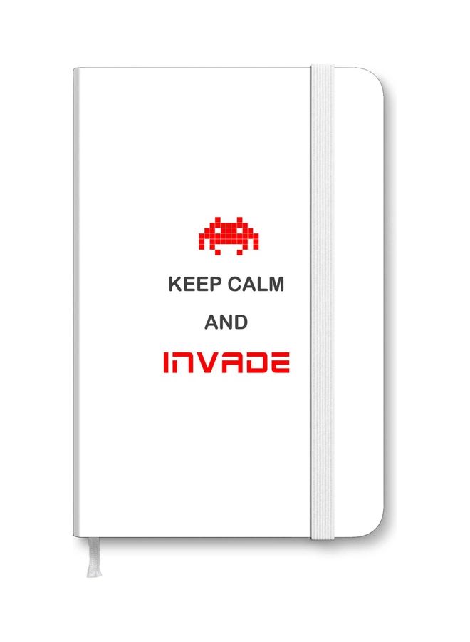 Stylizedd Designer A5 Thick Hardcover Notebook - Keep Calm And Invade White